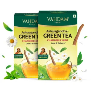 Ashwagandha Chamomile Mint Green Tea - 18 Tea Bags